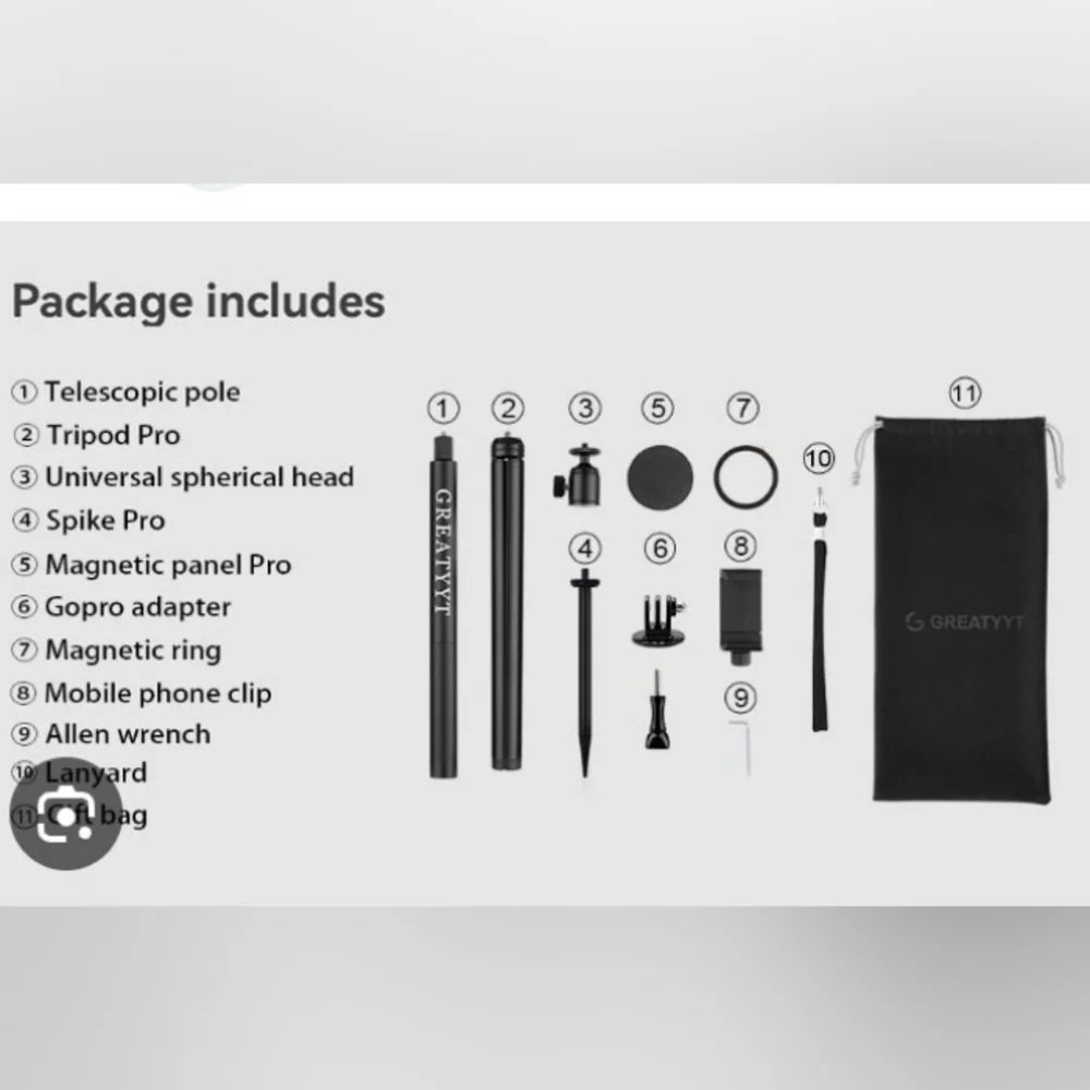 GREATYYT | Magnetic Phone Mount Tripod – Versatile Golf Swing Stand | NWT - Picture 8 of 15